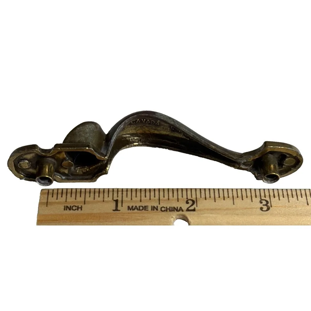 2 Vintage Thumb Rest handles Cabinet Pull Drawer pulls Canada CH 2103 Brass
